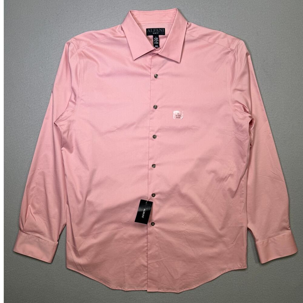 Alfani Men's Alfatech slim fit Dress Shirt Cotton candy 16-16.5 34-35 $65